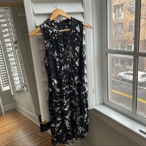 Banana Republic Black + White Dress with Zipper Detail